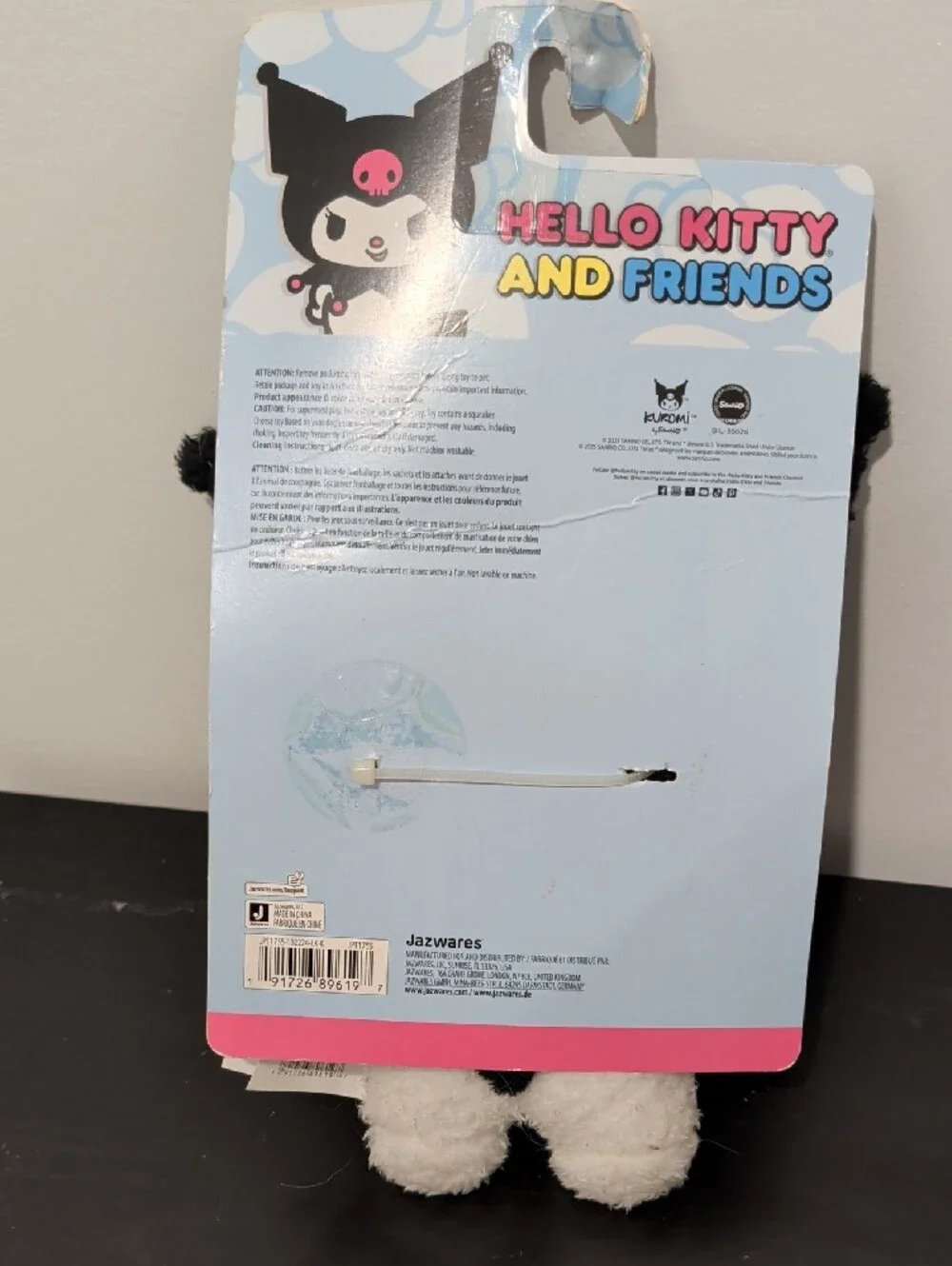 Kuromi Plush Pet Toy - Black, White & Pink